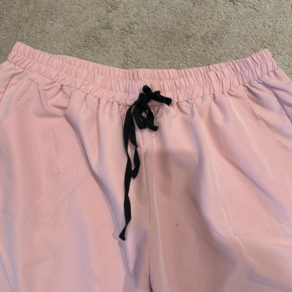 Plus Size Dusty Pink Cargo Pants with Flap Pockets & Drawstring Waist - Size 3XL - Picture 4 of 6